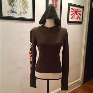 Olive green long sleeve top